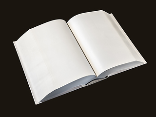 Image showing Open blank dictionary, book isolated on black