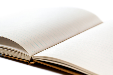 Image showing Open blank notebook closeup view