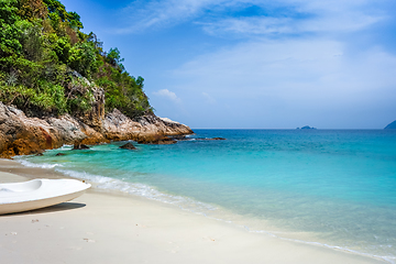 Image showing Kayak  on Romantic beach, Perhentian Islands, Terengganu, Malays