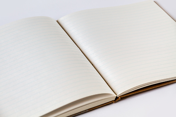 Image showing Open blank notebook closeup view