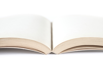 Image showing Open blank book on white background