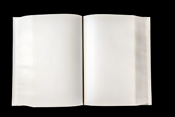 Image showing Open blank dictionary, book isolated on black