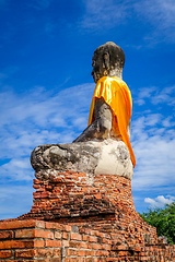 Image showing Buddha statue, Wat Lokaya Sutharam temple, Ayutthaya, Thailand