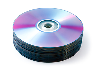 Image showing CD, DVD stack isolated on white