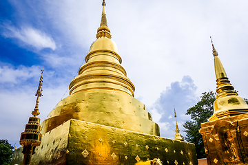 Image showing Wat Phra Singh golden stupa, Chiang Mai, Thailand