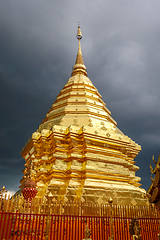 Image showing Wat Doi Suthep golden stupa, Chiang Mai, Thailand