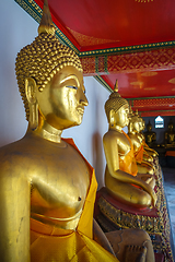 Image showing Buddha statues in Wat Pho, Bangkok, Thailand