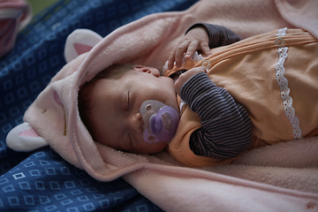 Image showing cute little newborn baby smilling