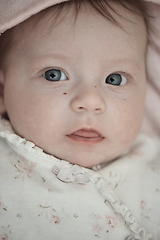 Image showing happy newborn little baby smilling