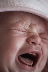 Image showing newborn baby crying and screaming