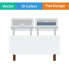 Image showing Flat design icon of Chafing dish