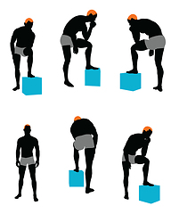 Image showing Set of men silhouette