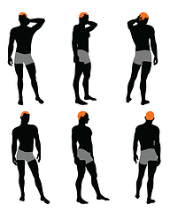 Image showing Set of men silhouette