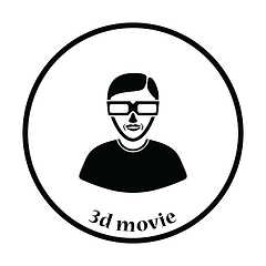 Image showing Man with 3d glasses icon