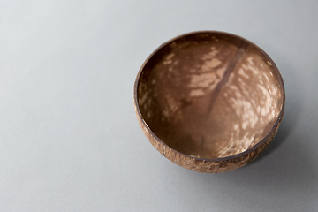 Image showing close up of coconut bowl on table