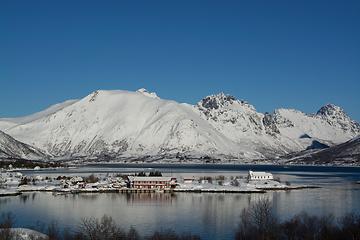 Image showing Sildpollnes Church, Lofoten, Norway