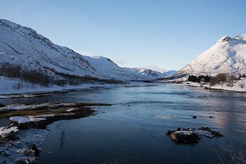 Image showing River near Vestpollen, Lofoten, Norway