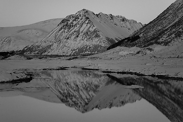 Image showing Evening at a Lake at Knutstad, Norway