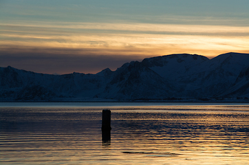 Image showing Sunset at the Lofoten, Norway