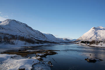 Image showing River near Vestpollen, Lofoten, Norway