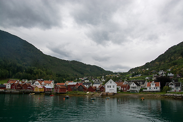 Image showing Solvorn at the Lustrafjorden, Sogn og Fjordane, Norway