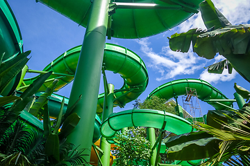 Image showing Water slides in aquapark