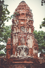 Image showing Buddha statue in Wat Mahathat, Ayutthaya, Thailand