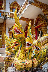 Image showing Statues in Wat Buppharam temple, Chiang Mai, Thailand