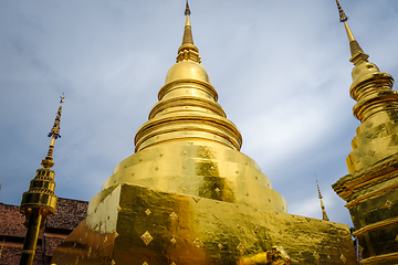 Image showing Wat Phra Singh golden stupa, Chiang Mai, Thailand