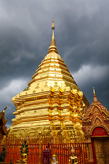 Image showing Wat Doi Suthep golden stupa, Chiang Mai, Thailand