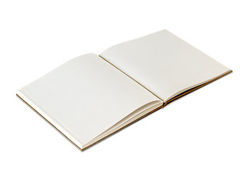 Image showing Open blank notebook isolated on white