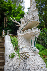 Image showing White statue in Wat Palad temple, Chiang Mai, Thailand