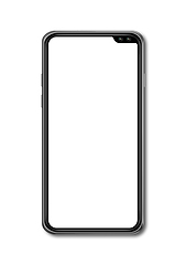 Image showing All-screen blank smartphone mockup isolated on white. 3D render