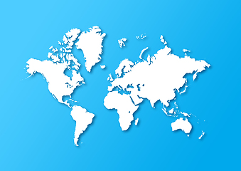 Image showing Detailed world map isolated on a blue background