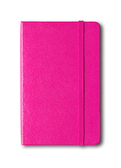 Image showing Magenta pink closed notebook isolated on white