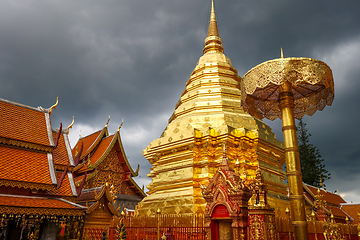 Image showing Wat Doi Suthep golden stupa, Chiang Mai, Thailand