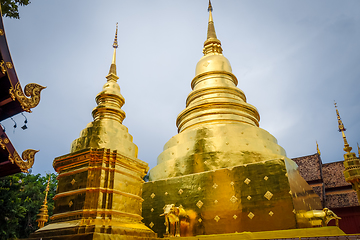 Image showing Wat Phra Singh golden stupa, Chiang Mai, Thailand