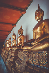 Image showing Buddha statues in Wat Pho, Bangkok, Thailand