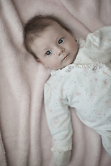 Image showing happy newborn little baby smilling