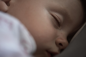 Image showing newborn baby sleeping at home in bed