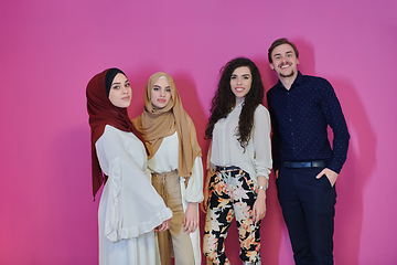 Image showing Portrait of happy young muslims representing Ramadan concept