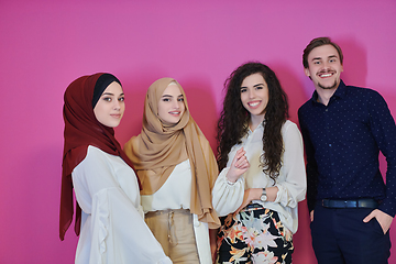 Image showing Portrait of happy young muslims representing Ramadan concept