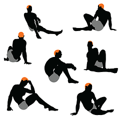 Image showing Set of men silhouette