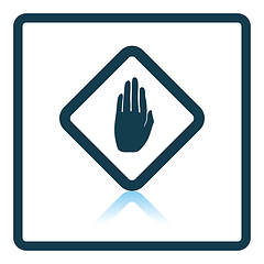 Image showing Icon of Warning hand