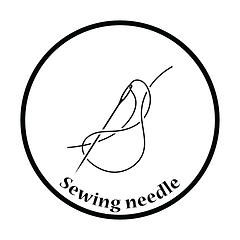 Image showing Sewing needle with thread icon