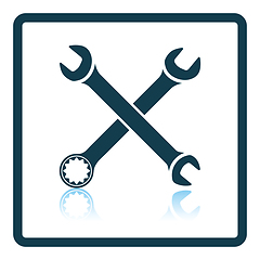 Image showing Icon of crossed wrench