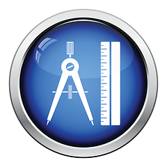 Image showing Flat design icon of Compasses and scale iin ui colors