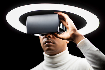 Image showing man in virtual reality headset or vr glasses