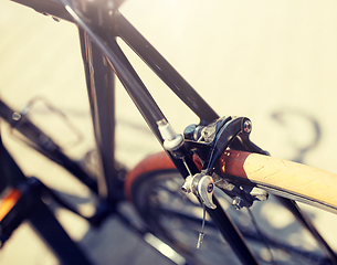 Image showing close up of fixed gear bicycle on street