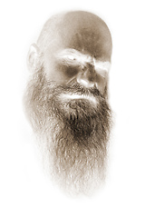 Image showing strange bearded man portrait